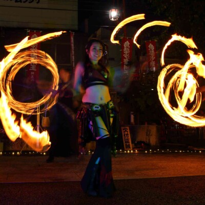 大須大道町人祭の火付盗賊ファイアーショー