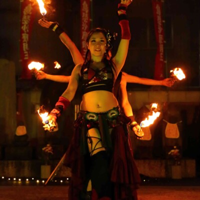 大須大道町人祭の火付盗賊ファイアーショー