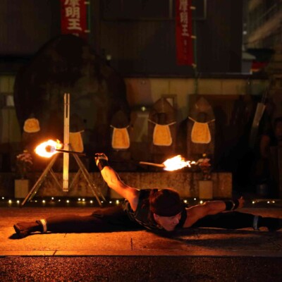 大須大道町人祭の火付盗賊ファイアーショー