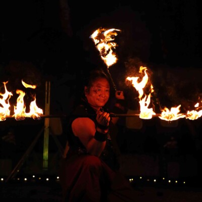 大須大道町人祭の火付盗賊ファイアーショー