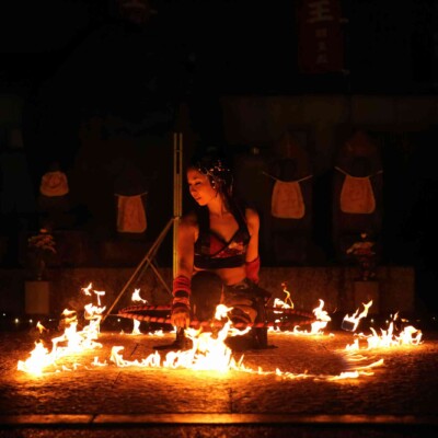 大須大道町人祭の火付盗賊ファイアーショー