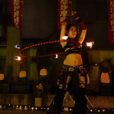 大須大道町人祭の火付盗賊ファイアーショー