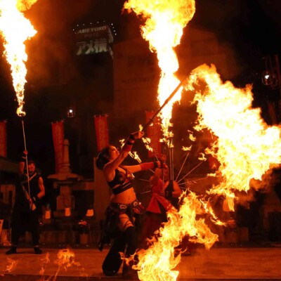 大須大道町人祭の火付盗賊ファイアーショー