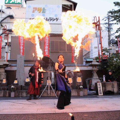 大須大道町人祭の火付盗賊ファイアーショー