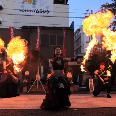 大須大道町人祭の火付盗賊ファイアーショー