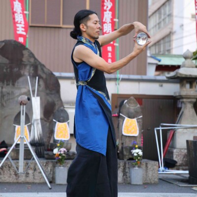 コンタクトジャグリング 大須大道町人祭の火付盗賊ファイアーショー