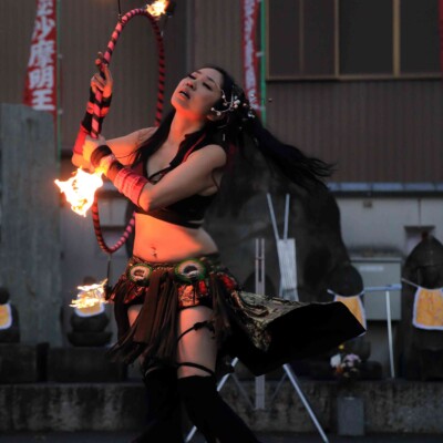 大須大道町人祭の火付盗賊ファイアーショー