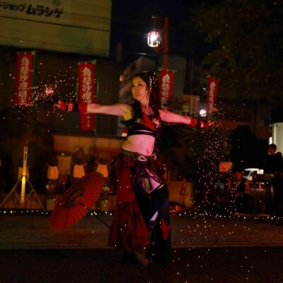大須大道町人祭の火付盗賊ファイアーショー