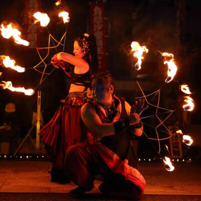 大須大道町人祭の火付盗賊ファイアーショー
