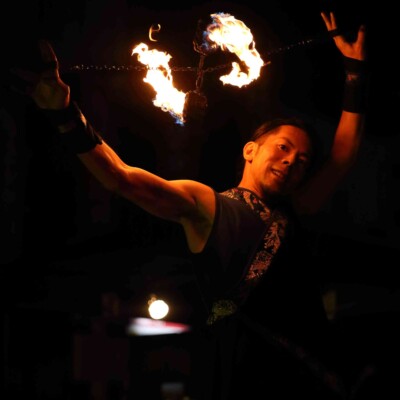 大須大道町人祭の火付盗賊ファイアーショー