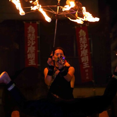大須大道町人祭の火付盗賊ファイアーショー