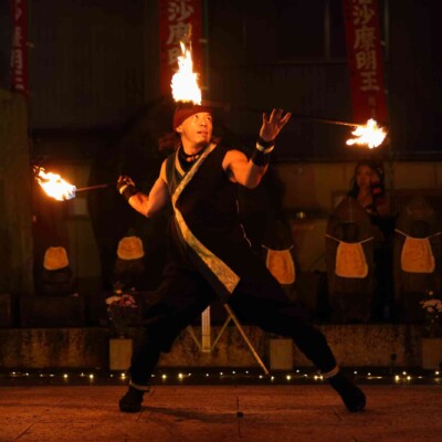 大須大道町人祭の火付盗賊ファイアーショー