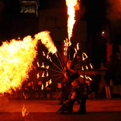大須大道町人祭の火付盗賊ファイアーショー