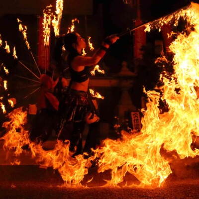 大須大道町人祭の火付盗賊ファイアーショー