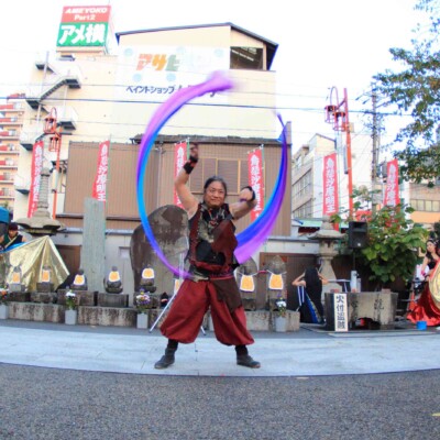 大須大道町人祭の火付盗賊ファイアーショー