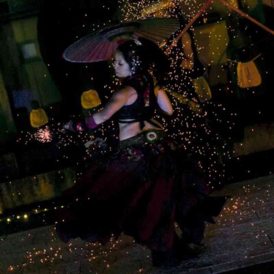 大須大道町人祭の火付盗賊ファイアーショー