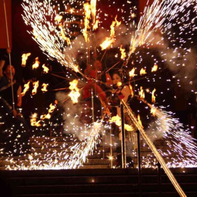 大須大道町人祭の火付盗賊ファイアーショー