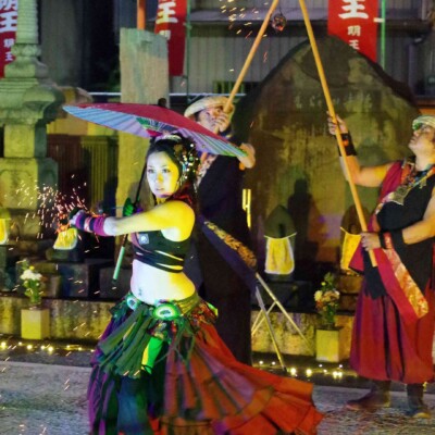 大須大道町人祭の火付盗賊ファイアーショー