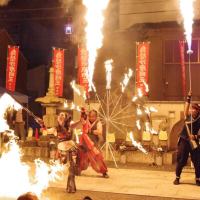大須大道町人祭の火付盗賊ファイアーショー