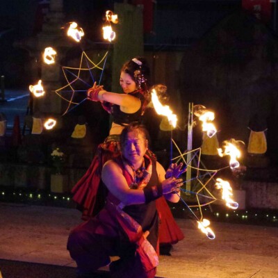 大須大道町人祭の火付盗賊ファイアーショー