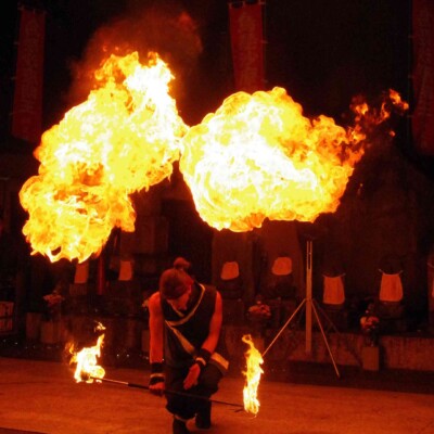 大須大道町人祭の火付盗賊ファイアーショー