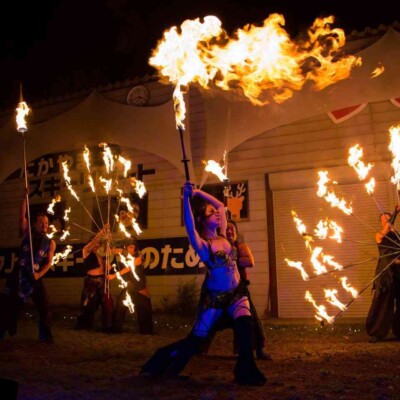 アウトドアフェス天竺で火付盗賊ファイアーパフォーマンス