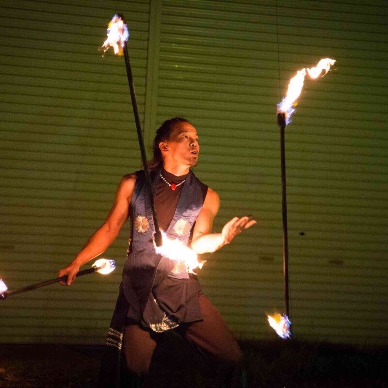 アウトドアフェス天竺で火付盗賊ファイアーパフォーマンス