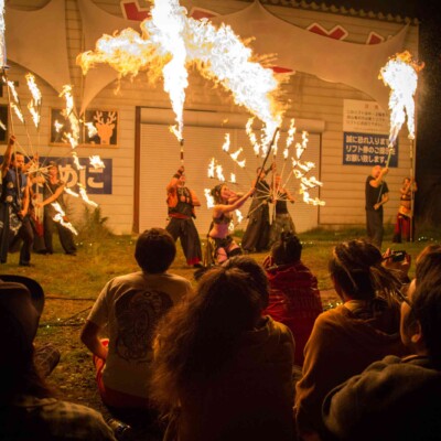 アウトドアフェス天竺で火付盗賊ファイアーパフォーマンス