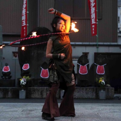 大須大道町人祭の火付盗賊ファイアーショー