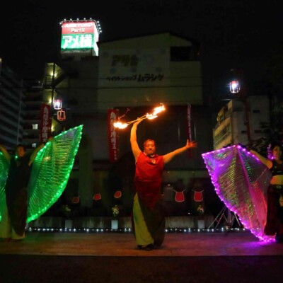 大須大道町人祭の火付盗賊ファイアーショー