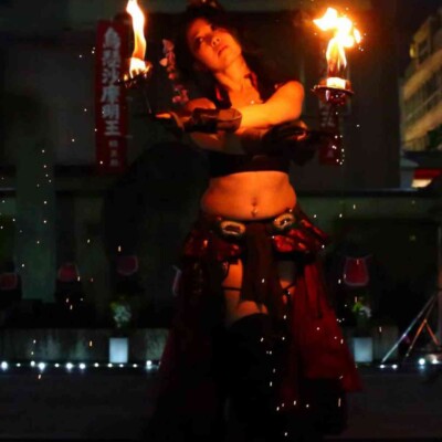 大須大道町人祭の火付盗賊ファイアーショー