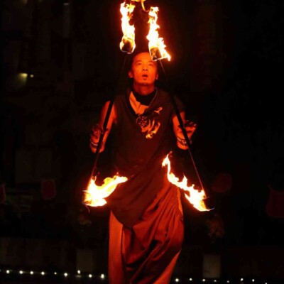 大須大道町人祭の火付盗賊ファイアーショー