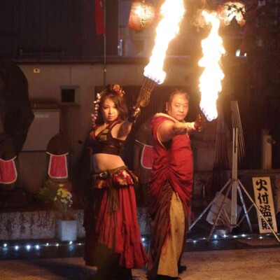 大須大道町人祭の火付盗賊ファイアーショー