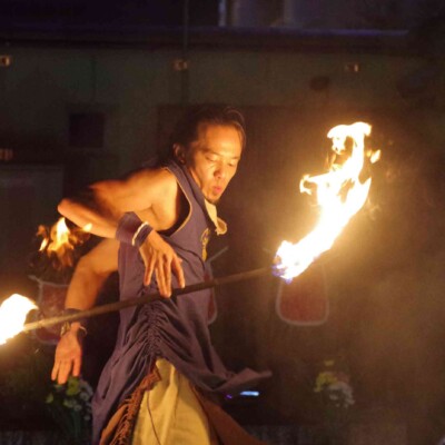 大須大道町人祭の火付盗賊ファイアーショー