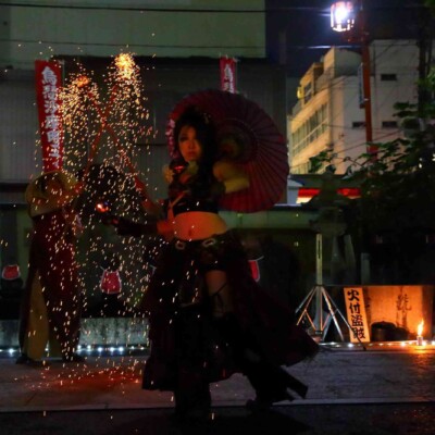 大須大道町人祭の火付盗賊ファイアーショー