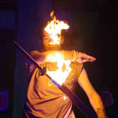 大須大道町人祭の火付盗賊ファイアーショー