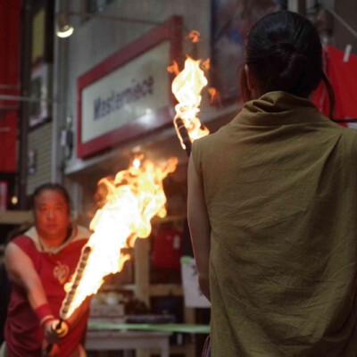 大須大道町人祭の火付盗賊ファイアーショー