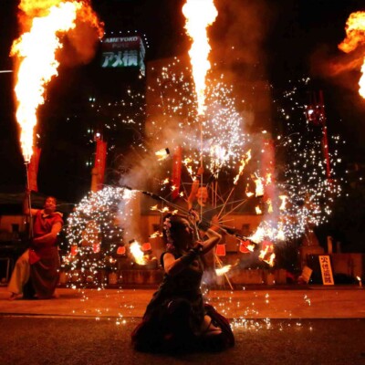 大須大道町人祭の火付盗賊ファイアーショー