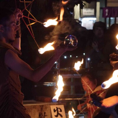 大須大道町人祭の火付盗賊ファイアーショー