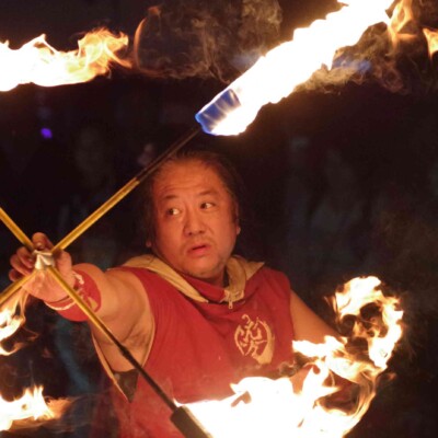 大須大道町人祭の火付盗賊ファイアーショー