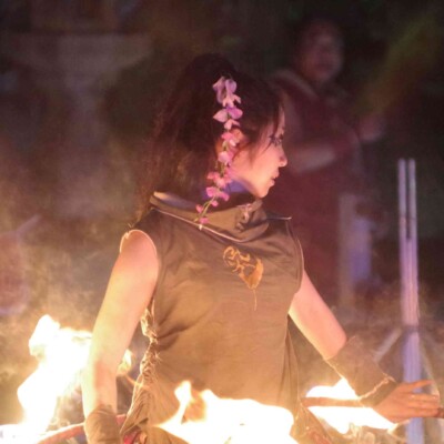 大須大道町人祭の火付盗賊ファイアーショー