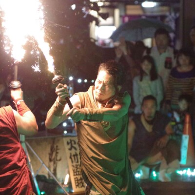 大須大道町人祭の火付盗賊ファイアーショー