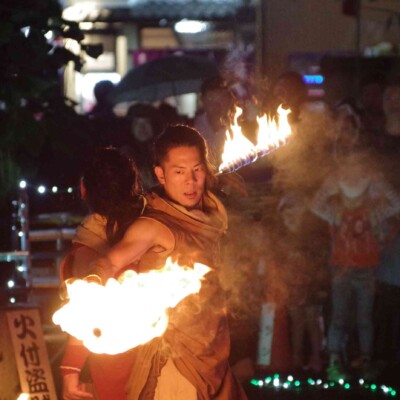 大須大道町人祭の火付盗賊ファイアーショー