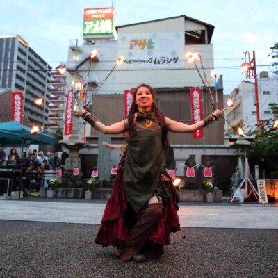 大須大道町人祭の火付盗賊ファイアーショー