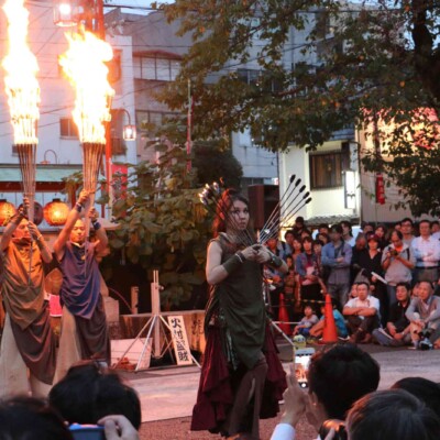 大須大道町人祭の火付盗賊ファイアーショー