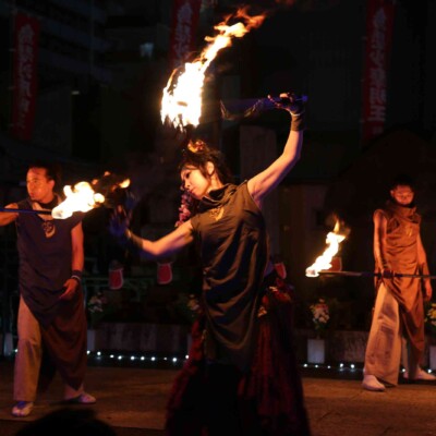 大須大道町人祭の火付盗賊ファイアーショー