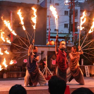 大須大道町人祭の火付盗賊ファイアーショー
