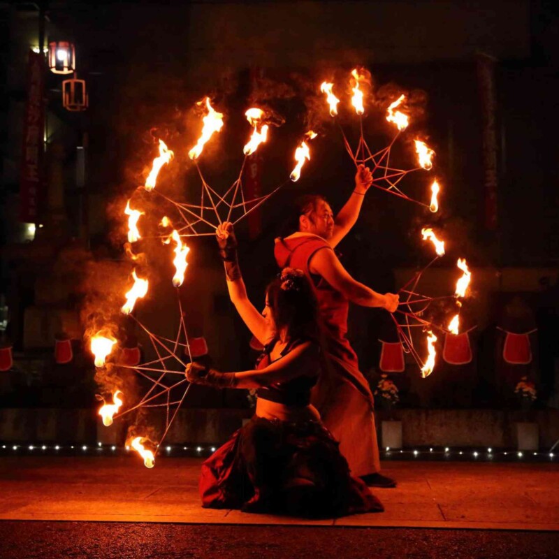 大須大道町人祭の火付盗賊ファイアーショー