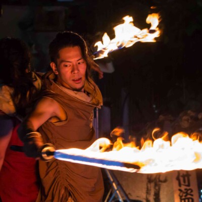 大須大道町人祭の火付盗賊ファイアーショー