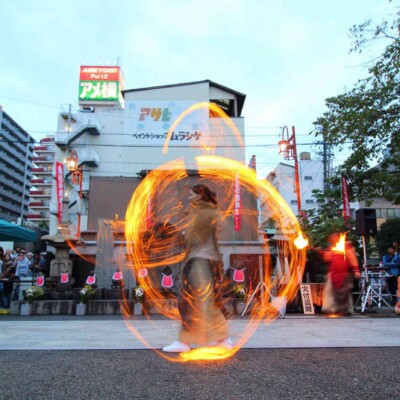 大須大道町人祭の火付盗賊ファイアーショー